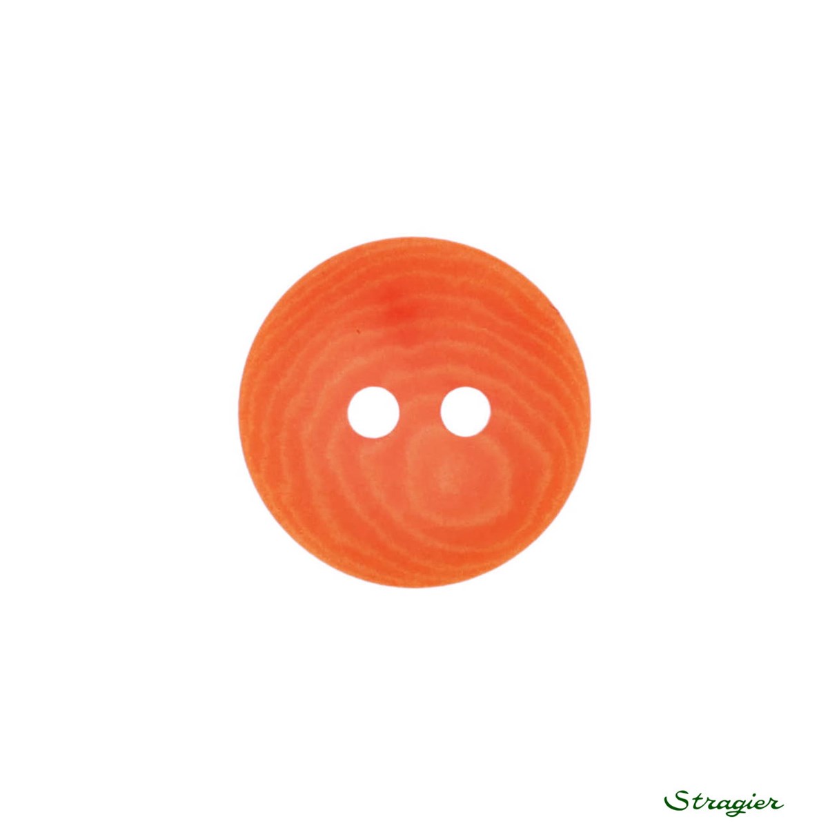 Boutons Corozo - 2 trous - Orange - 15 mm