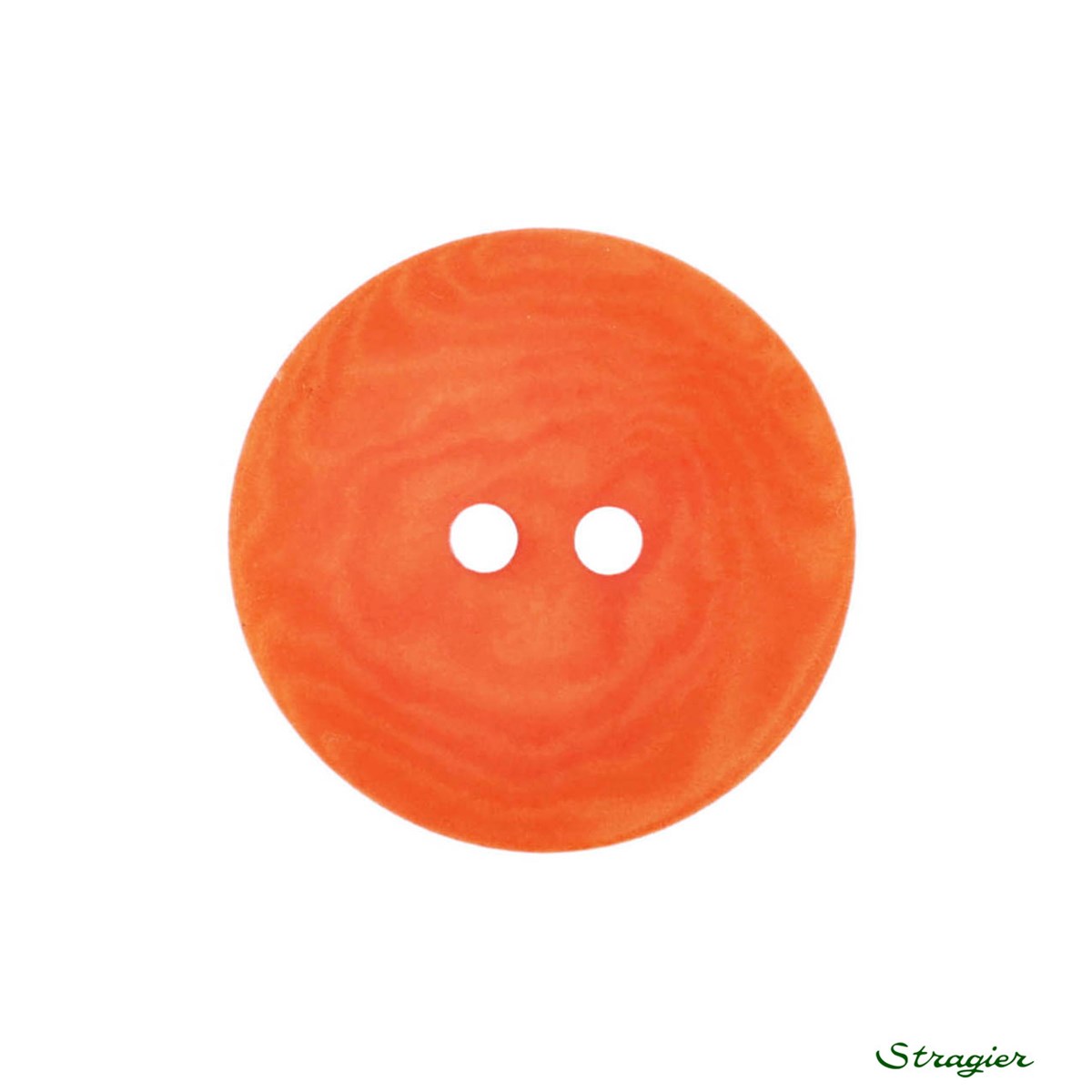 Boutons Corozo - 2 trous - Orange - 20 mm