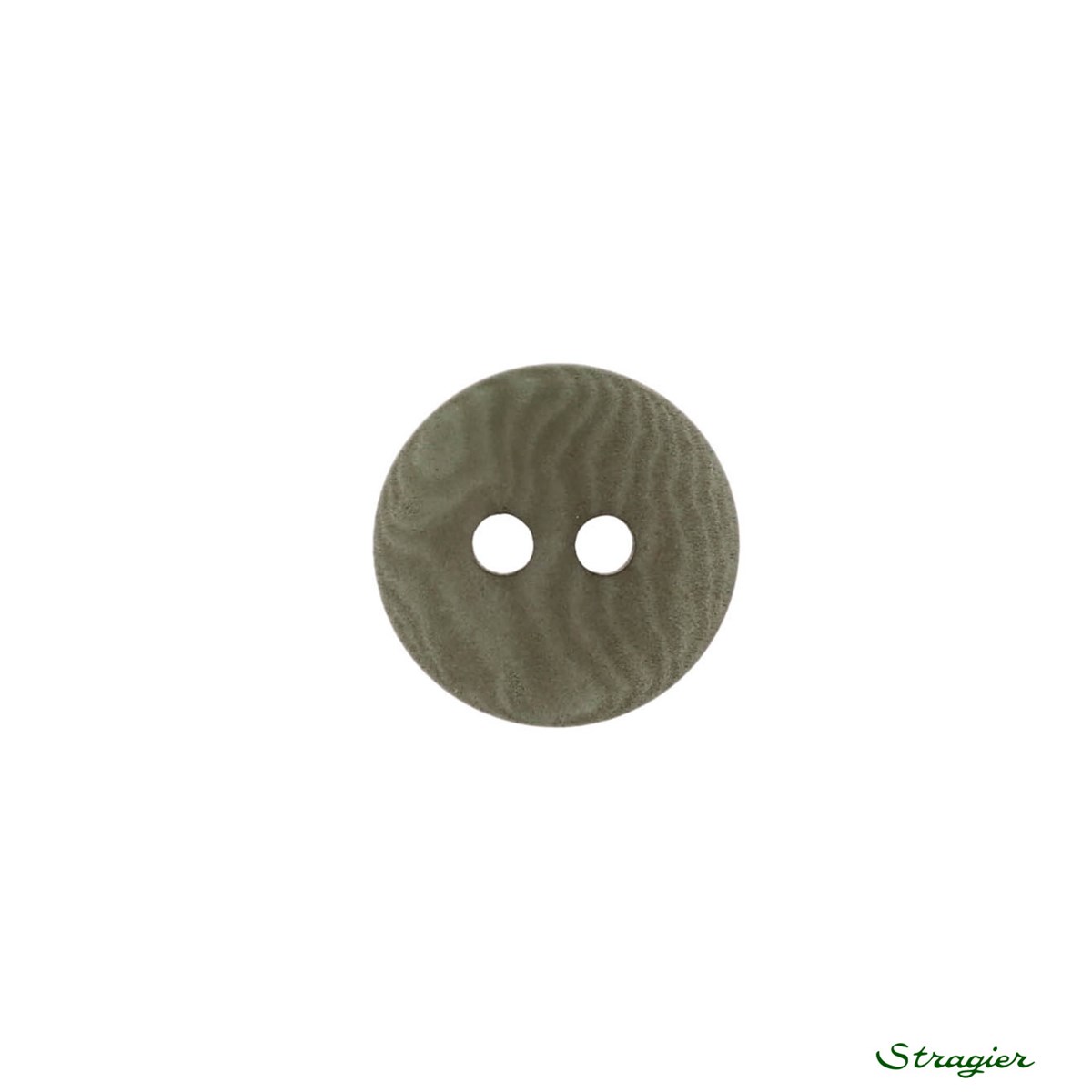 Boutons Corozo - 2 trous - Kaki Kalamata - 12 mm