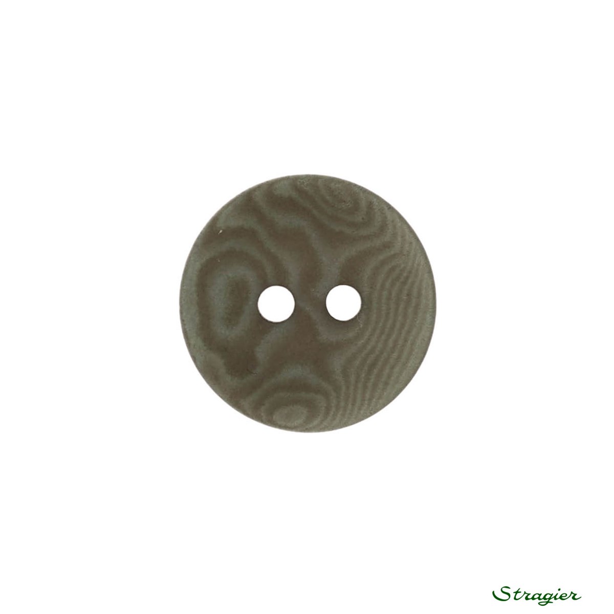 Boutons Corozo - 2 trous - Kaki Kalamata - 15 mm