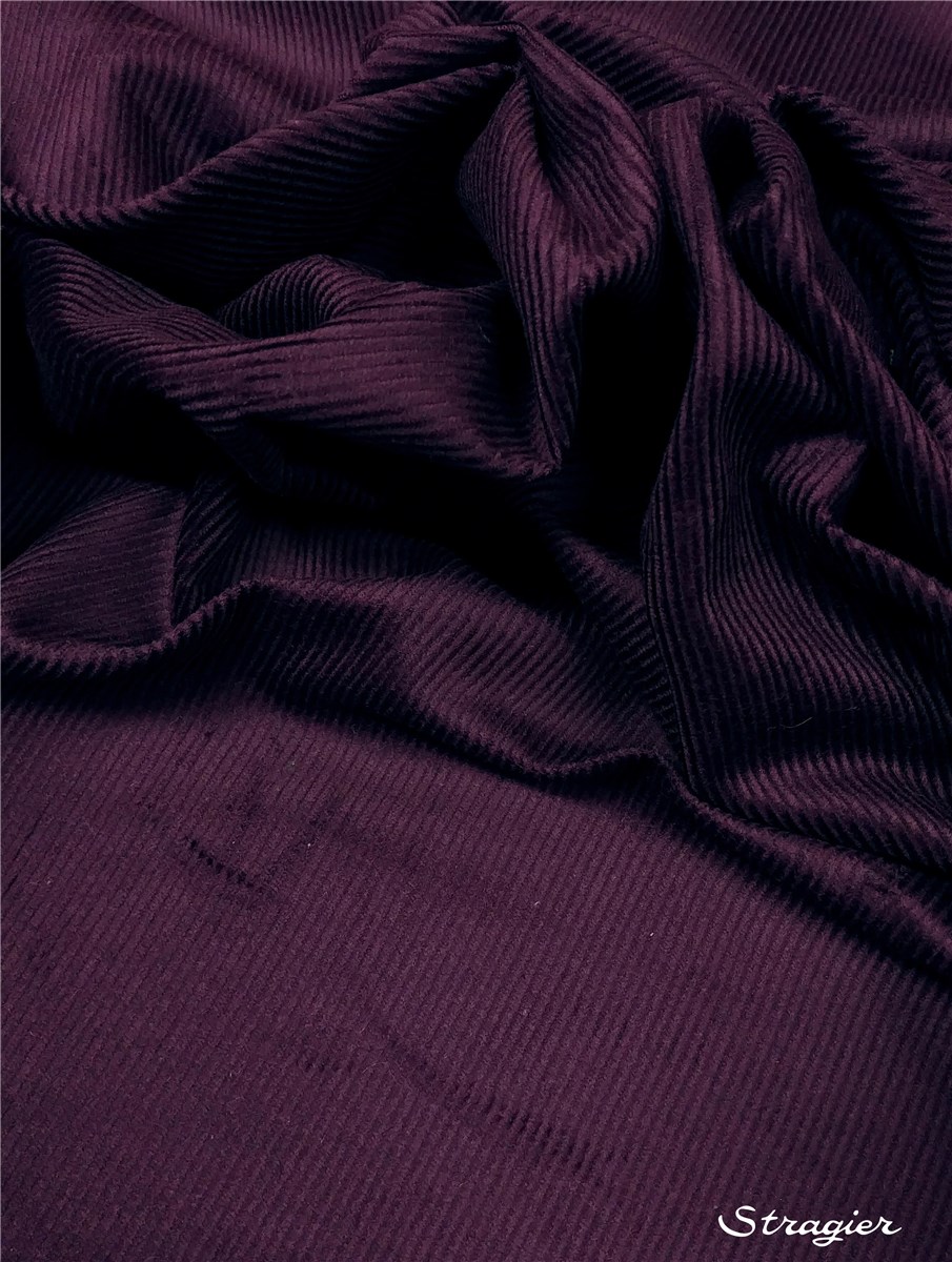 Velours milleraies Extra - Uni - Aubergine