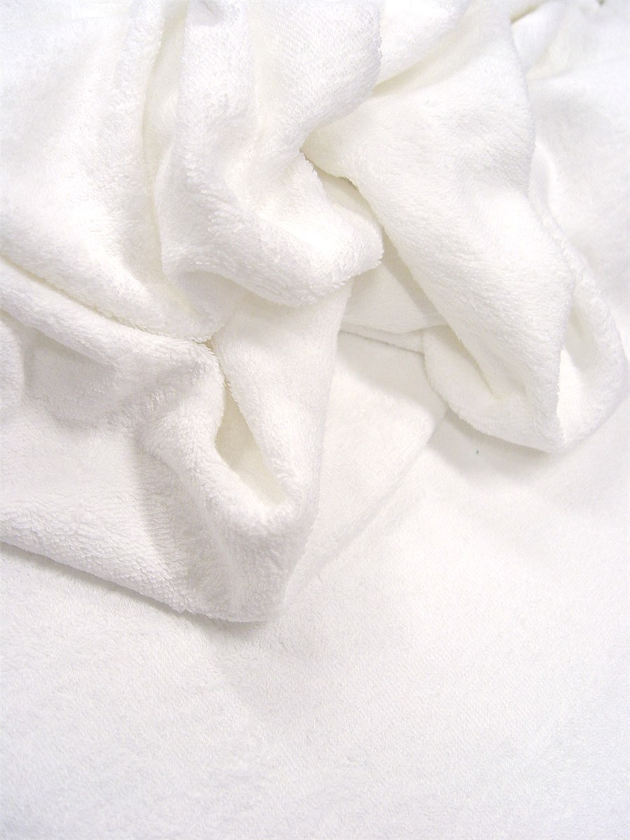 Tissu Eponge moelleux - Uni - Blanc