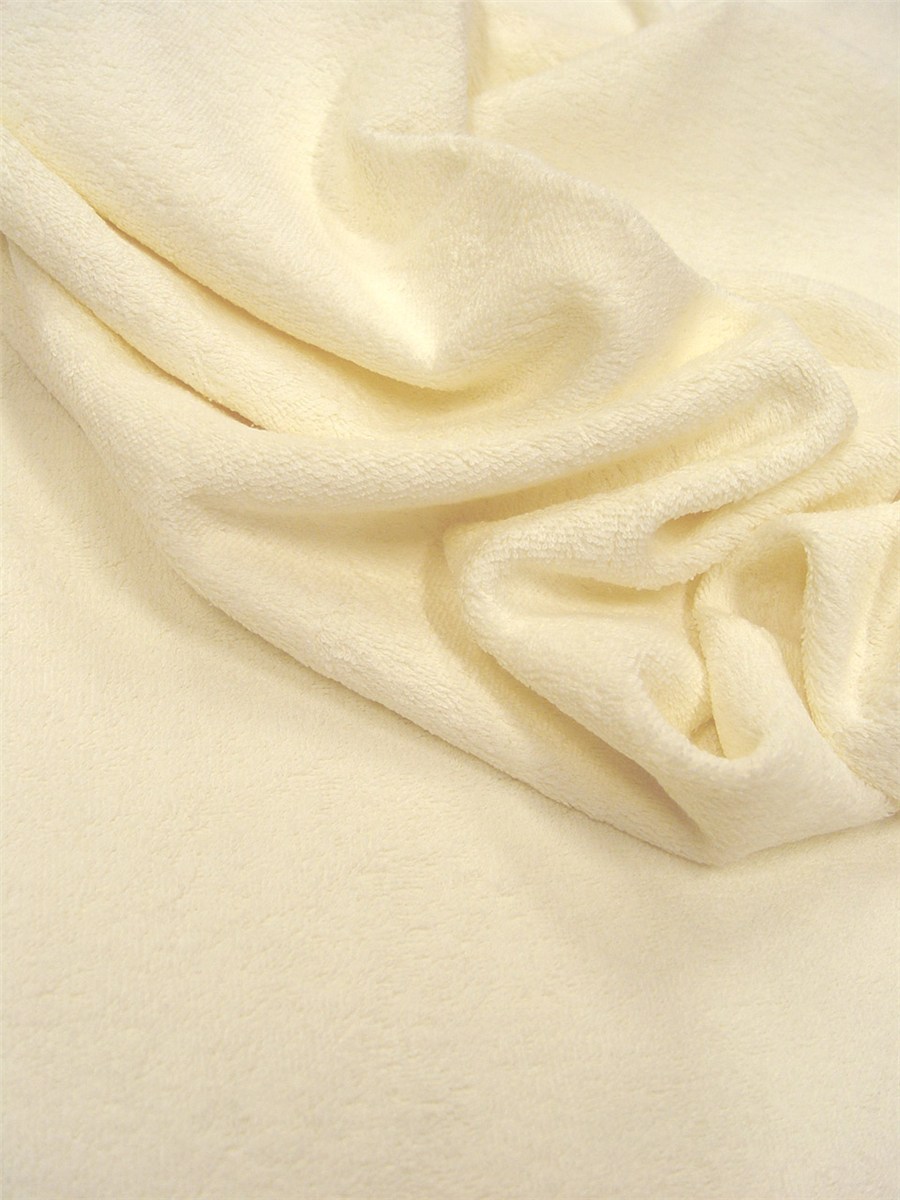 Tissu Eponge moelleux - Uni - Ecru