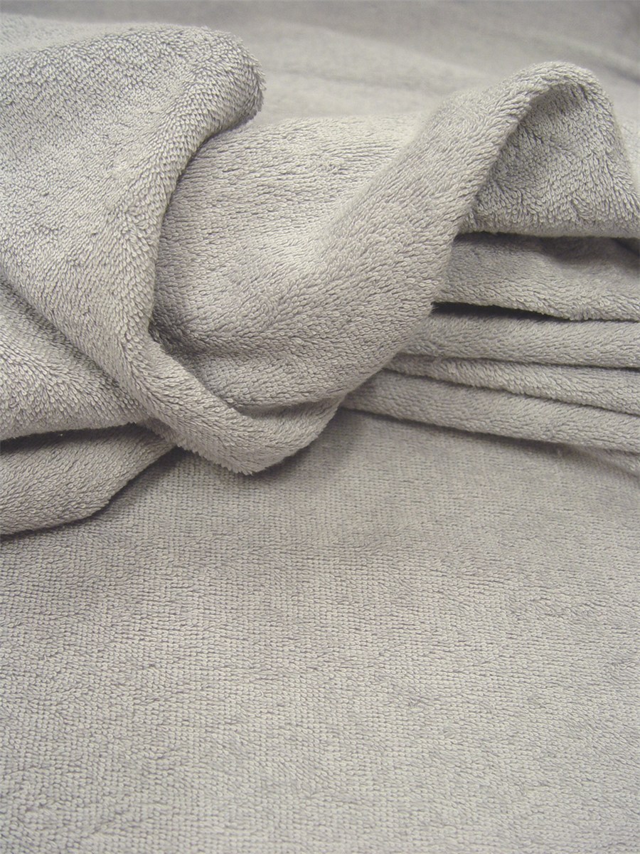 Tissu Eponge moelleux - Uni - Gris perle