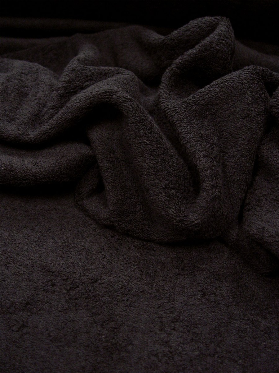 Tissu Eponge moelleux - Uni - Noir