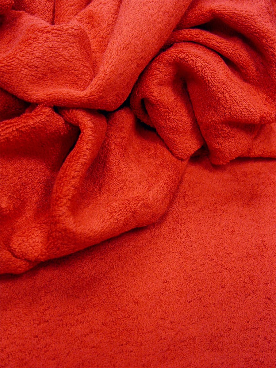 Tissu Eponge moelleux - Uni - Rouge