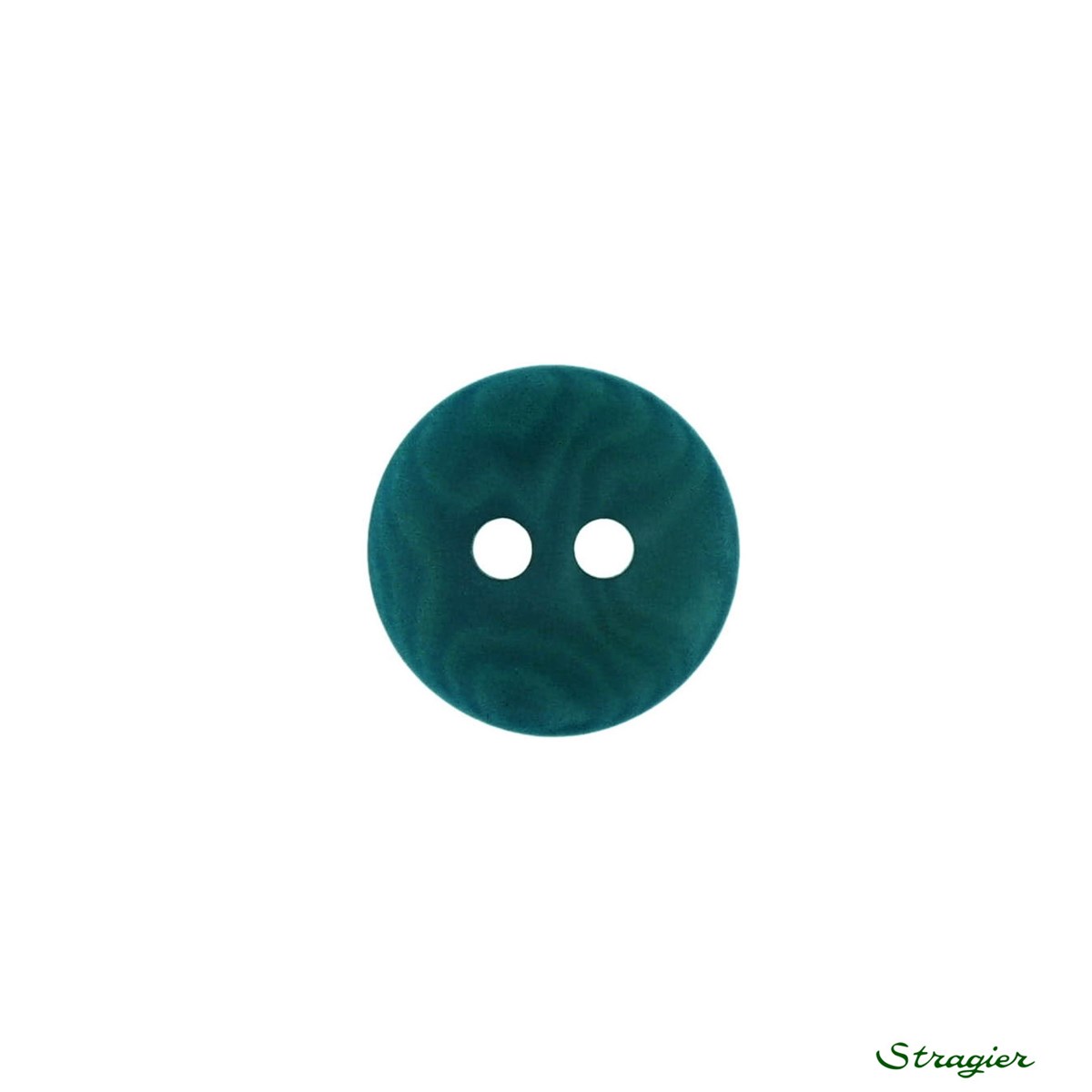 Boutons Corozo - 2 trous - Vert Canard - 12 mm