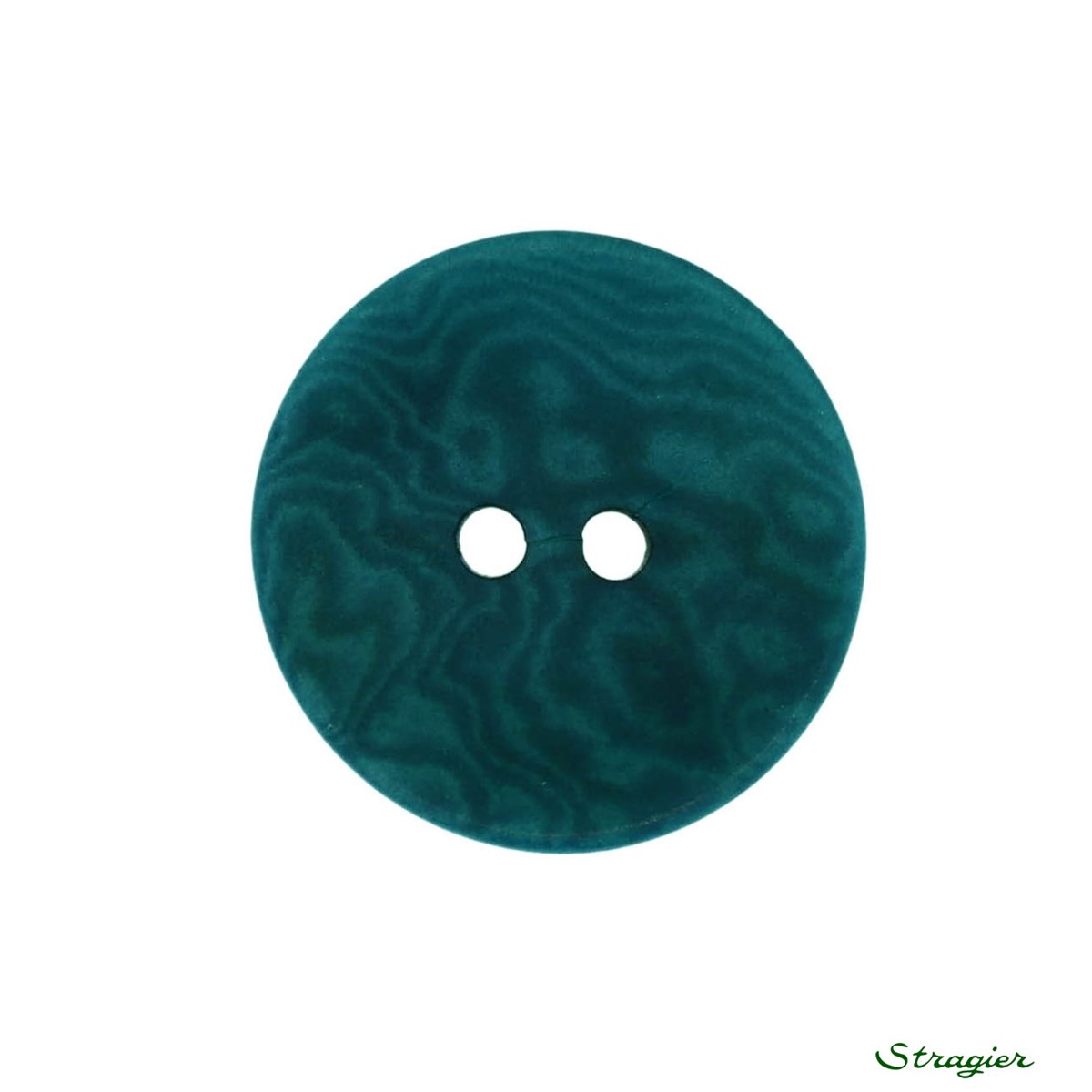 Boutons Corozo - 2 trous - Vert Canard - 20 mm