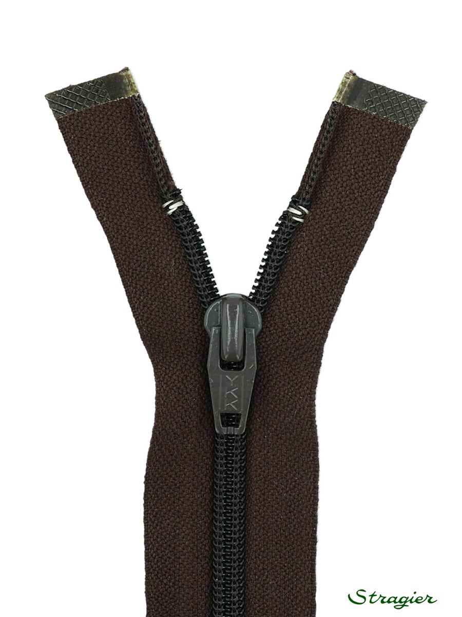 Zip - maille spirale 6mm - Séparable - Chocolat - 55 cm