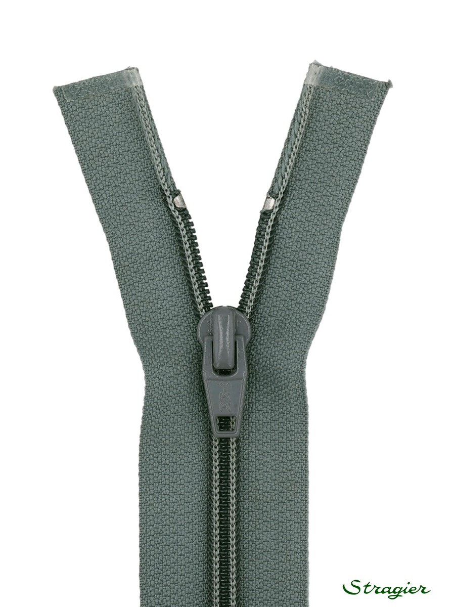 Zip - maille spirale 6mm - Séparable - Gris verdi - 60 cm