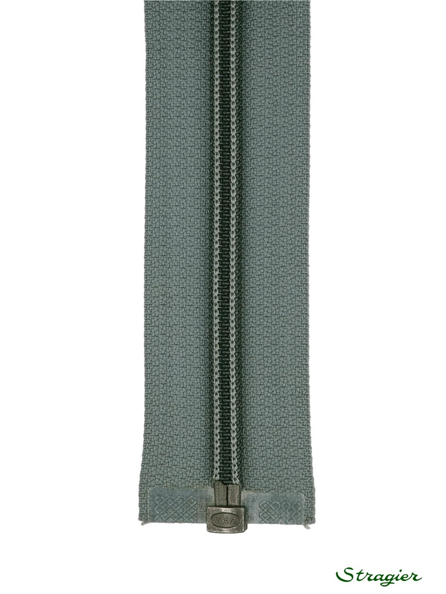 Spiral Zip - 6mm - Open End - Gris verdi - 60 cm