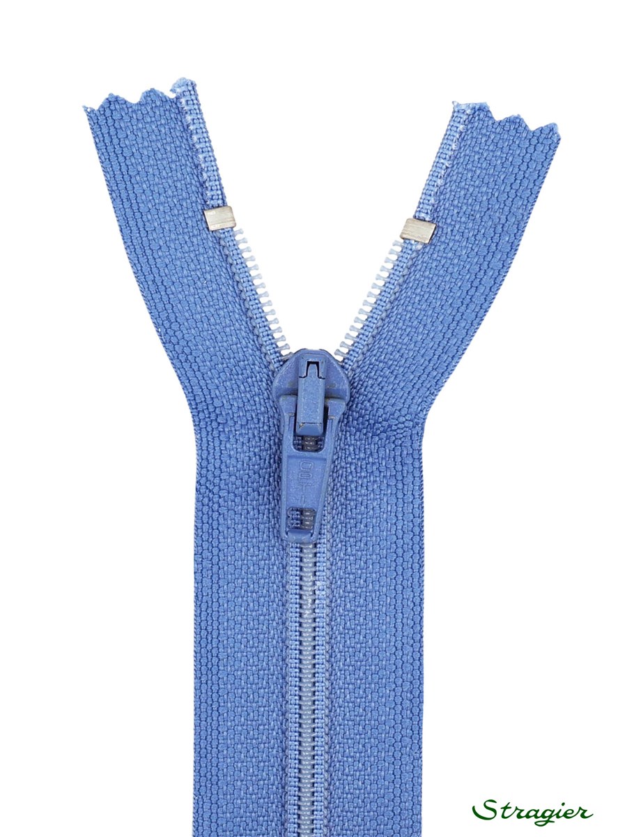 Zip - maille spirale 6mm - Séparable - Bleu Riviera - 65 cm