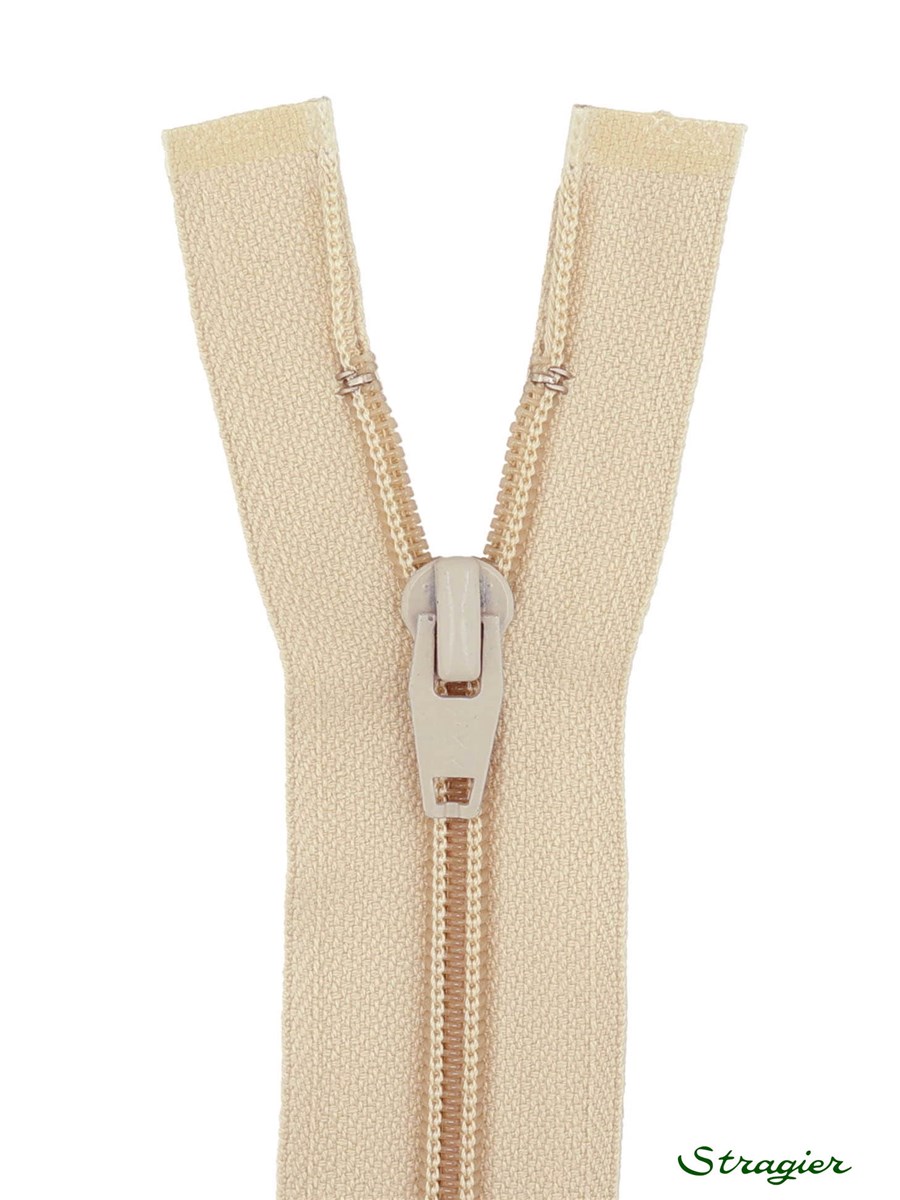 Zip - maille spirale 6mm - Séparable - Grège clair - 65 cm