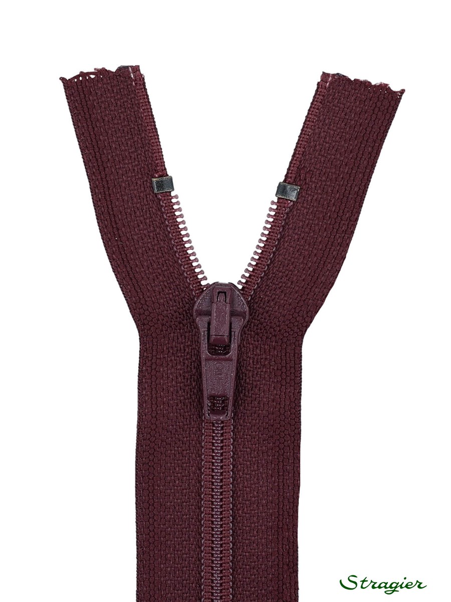 Zip - maille spirale 6mm - Séparable - Bourgogne - 65 cm