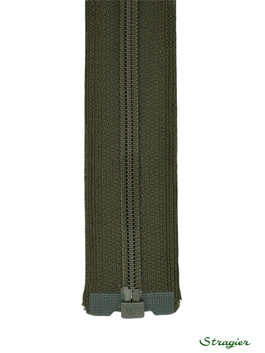 Zip - maille spirale 6mm - Séparable - Vert Olive foncé - 70 cm