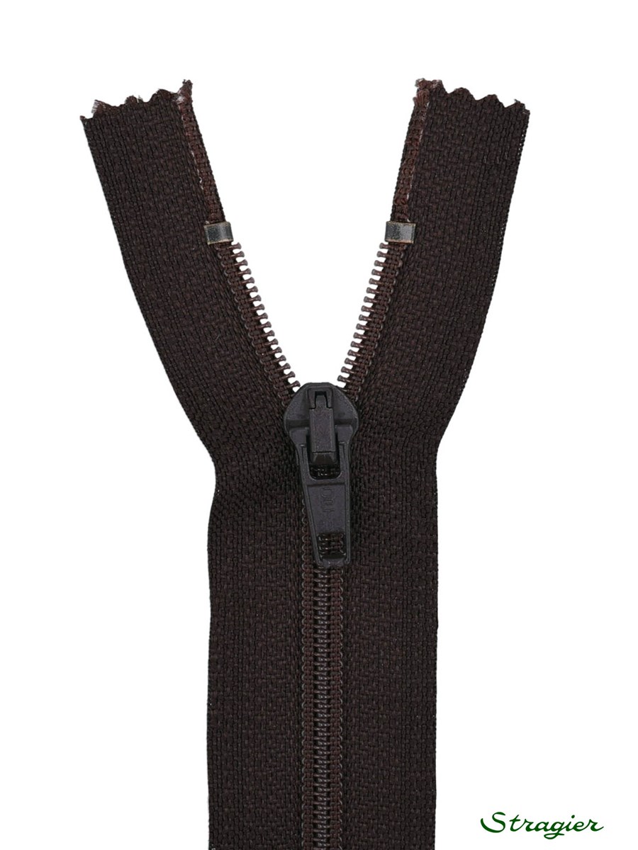 Zip - maille spirale 6mm - Séparable - Chocolat foncé - 70 cm