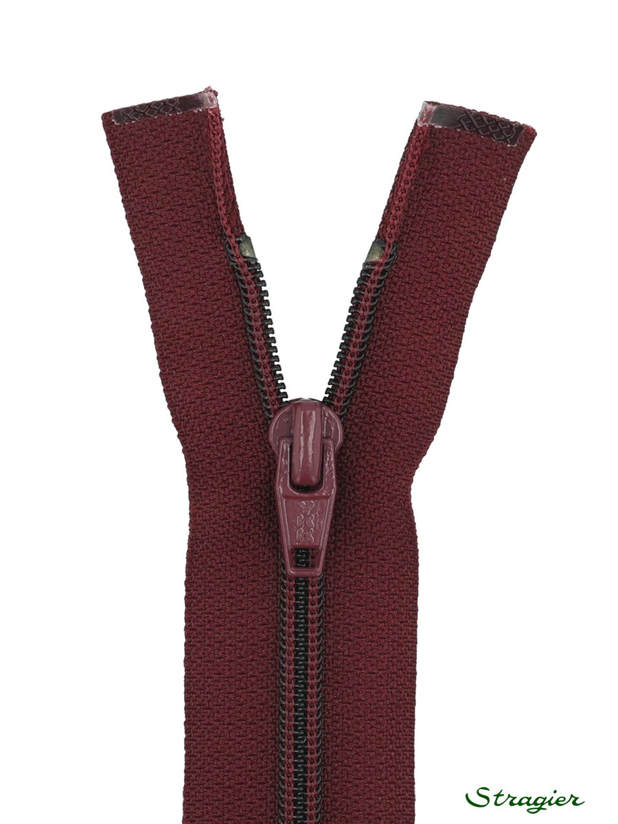 Zip - maille spirale 6mm - Séparable - Vin de Rubis - 70 cm