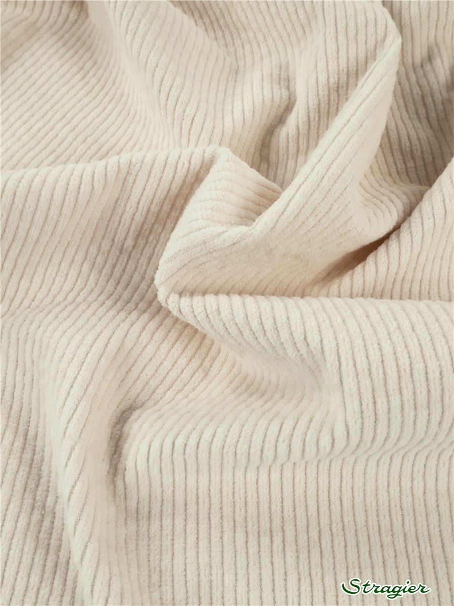 Velours côtelé Stretch - côte 4mm - Uni - Crème 