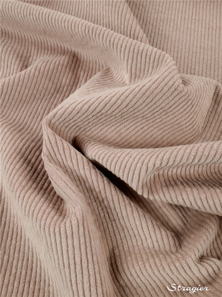 Velours côtelé Stretch - côte 4mm - Uni - Beige Rosé 