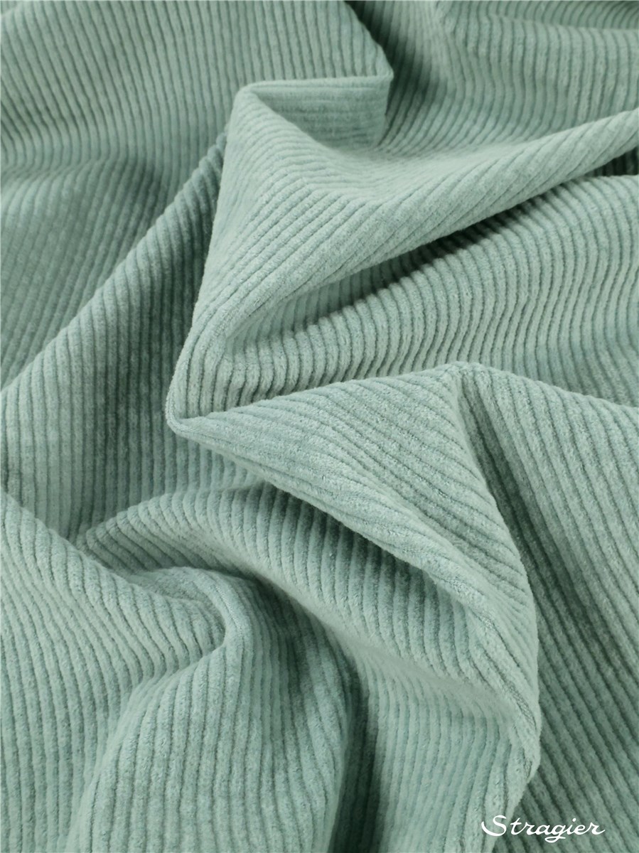 Velours côtelé Stretch - côte 4mm - Uni - Eucalyptus 