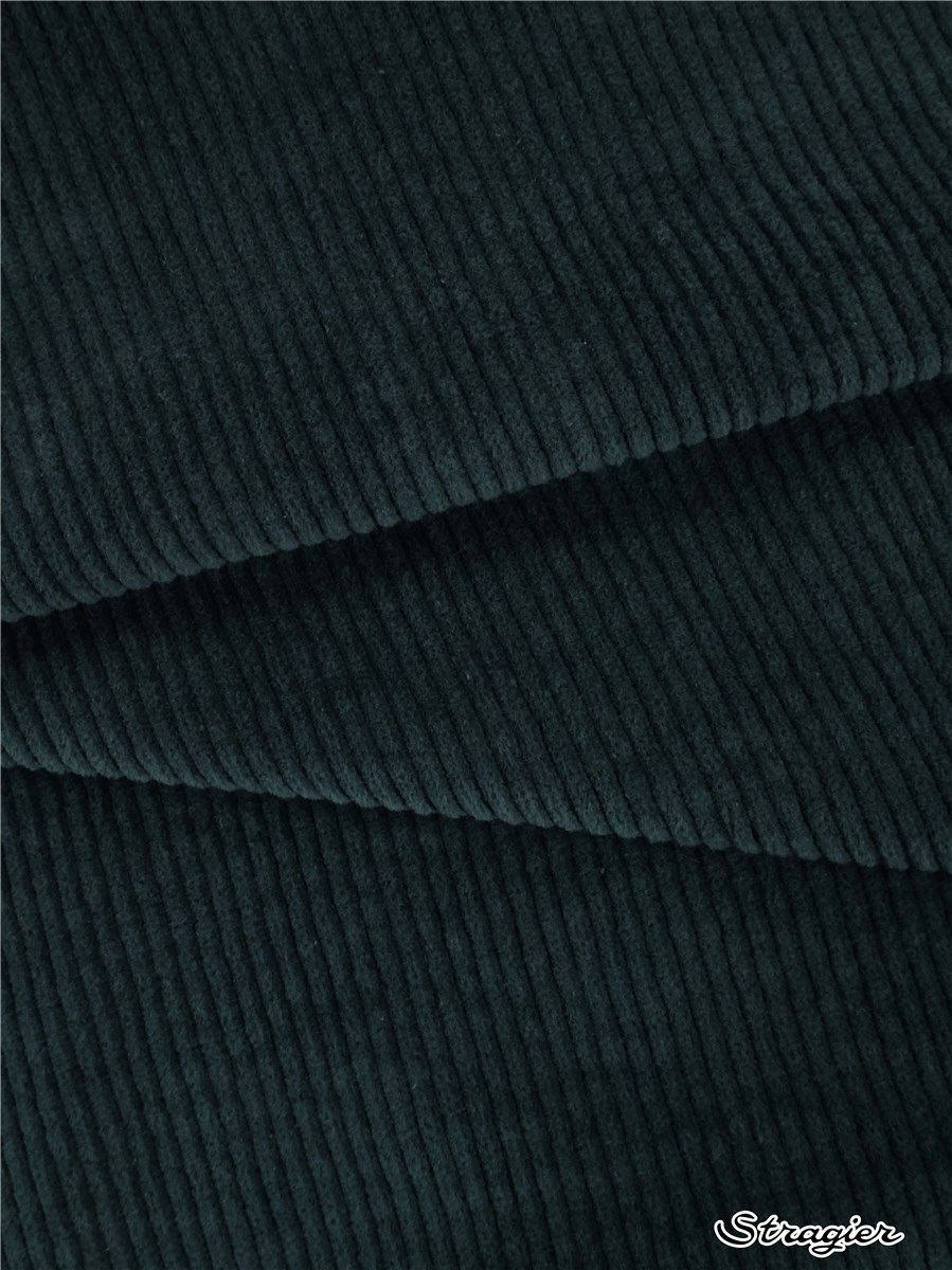 Velours côtelé Stretch - côte 4mm - Uni - Vert bouteille grisé 