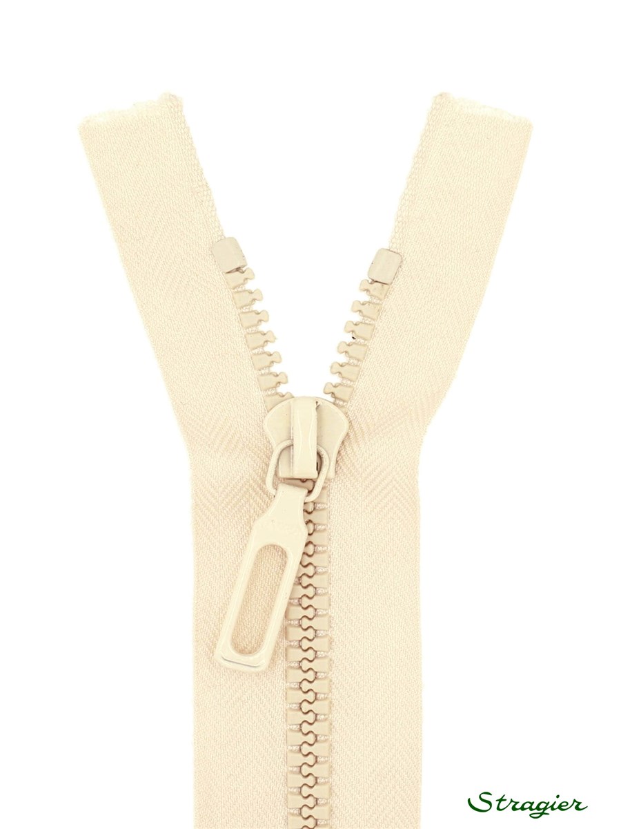 Moulded Plastic Zip - 6mm - Open End - Amande - 25 cm