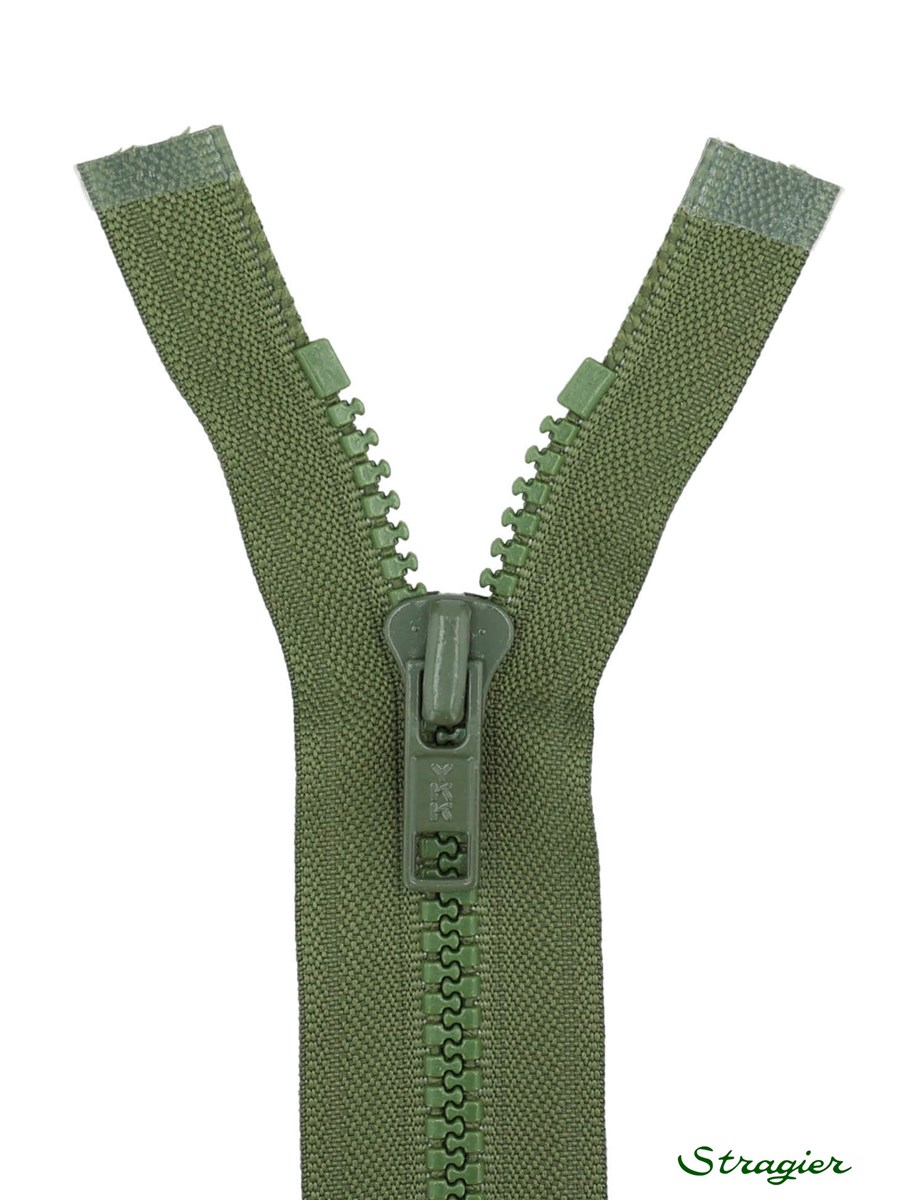 Moulded Plastic Zip - 6mm - Open End - Vert Reseda - 35 cm