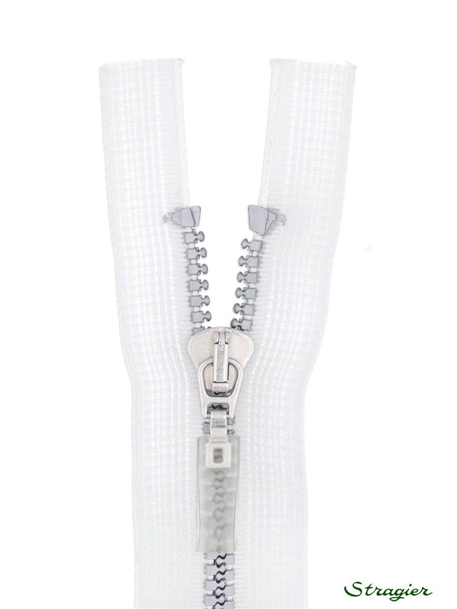 Moulded Plastic Zip - 6mm - Open End - Transparent - 45 cm