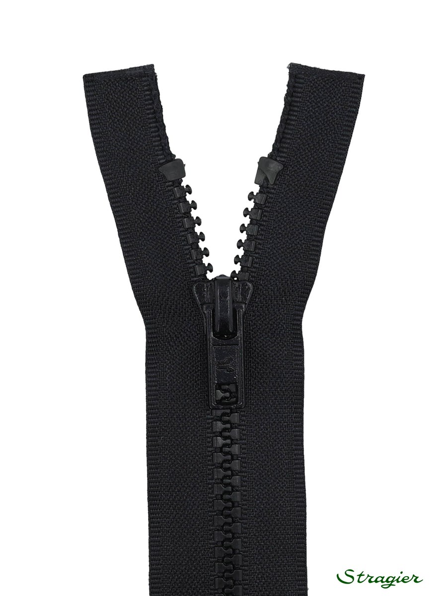 Moulded Plastic Zip - 6mm - Open End - Noir - 45 cm