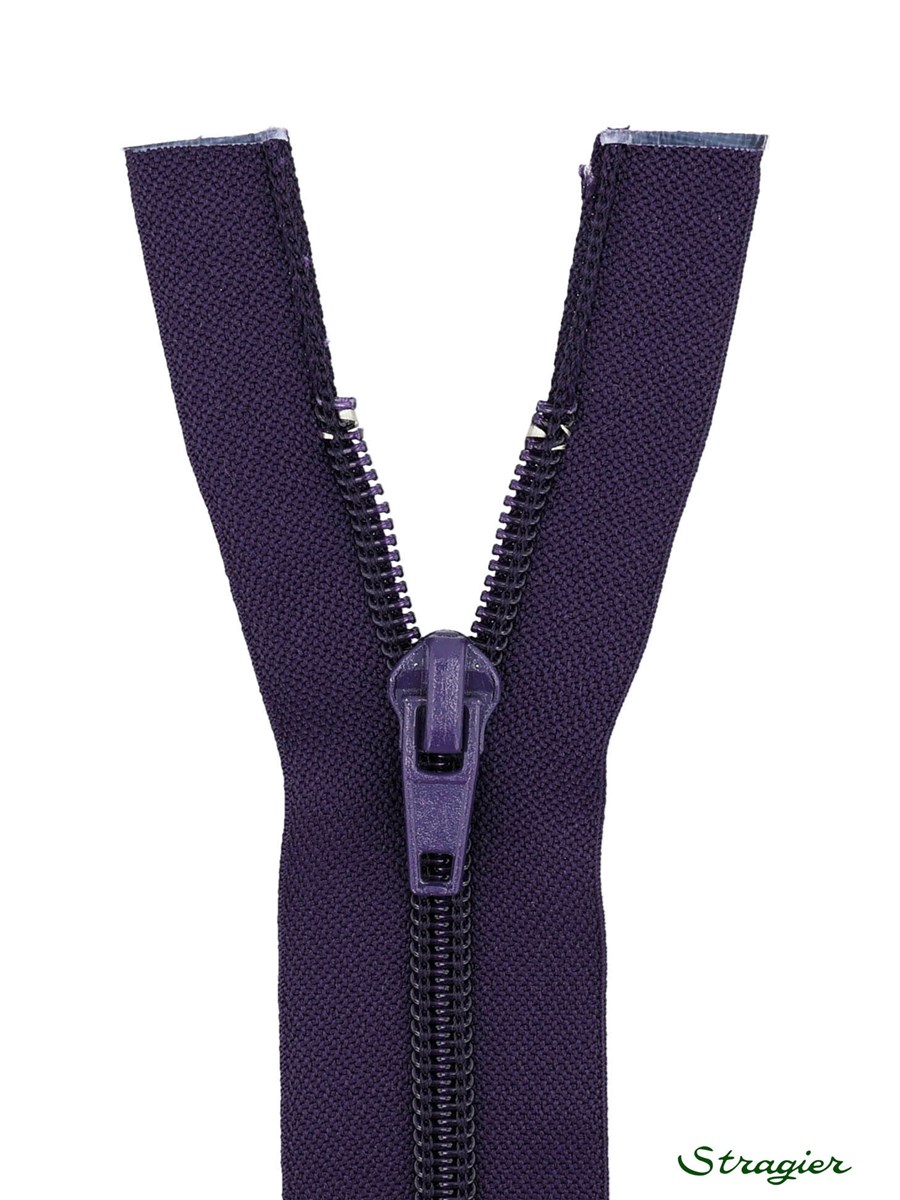 Spiral Zip - 6mm - Open End - Prune - 60 cm