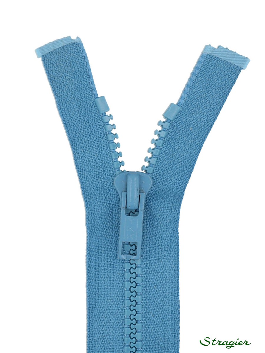 Moulded Plastic Zip - 6mm - Open End - Bleu Niagara - 60 cm