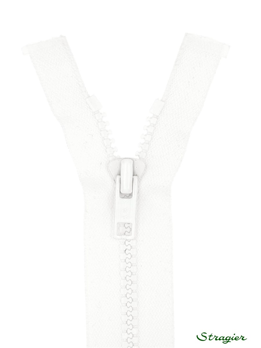 Moulded Plastic Zip - 6mm - Open End - Ivoire - 60 cm