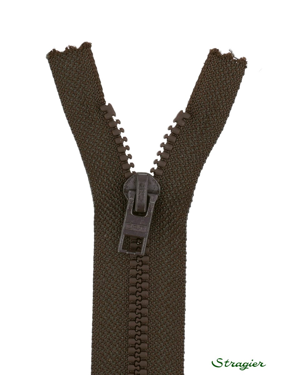 Moulded Plastic Zip - 6mm - Open End - Brun foncé - 60 cm