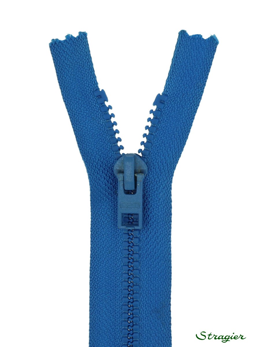 Moulded Plastic Zip - 6mm - Open End - Bleu Nautique - 60 cm