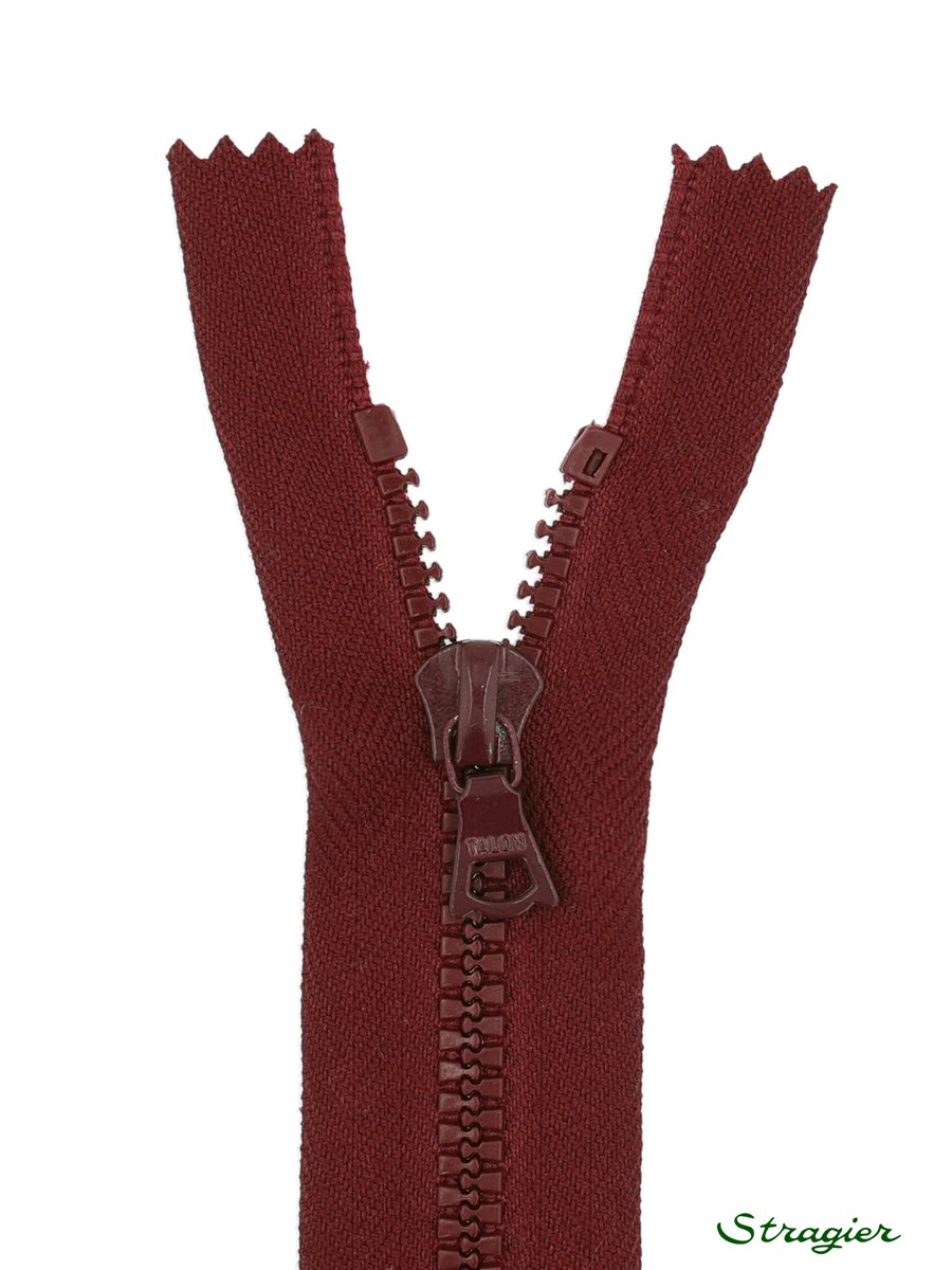 Moulded Plastic Zip - 6mm - Open End - Vin de Rubis - 55 cm