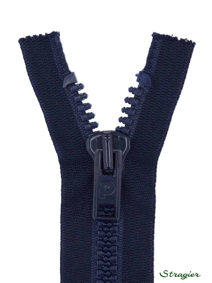Zip - maille moulée 8mm - Séparable - Marine clair - 25 cm