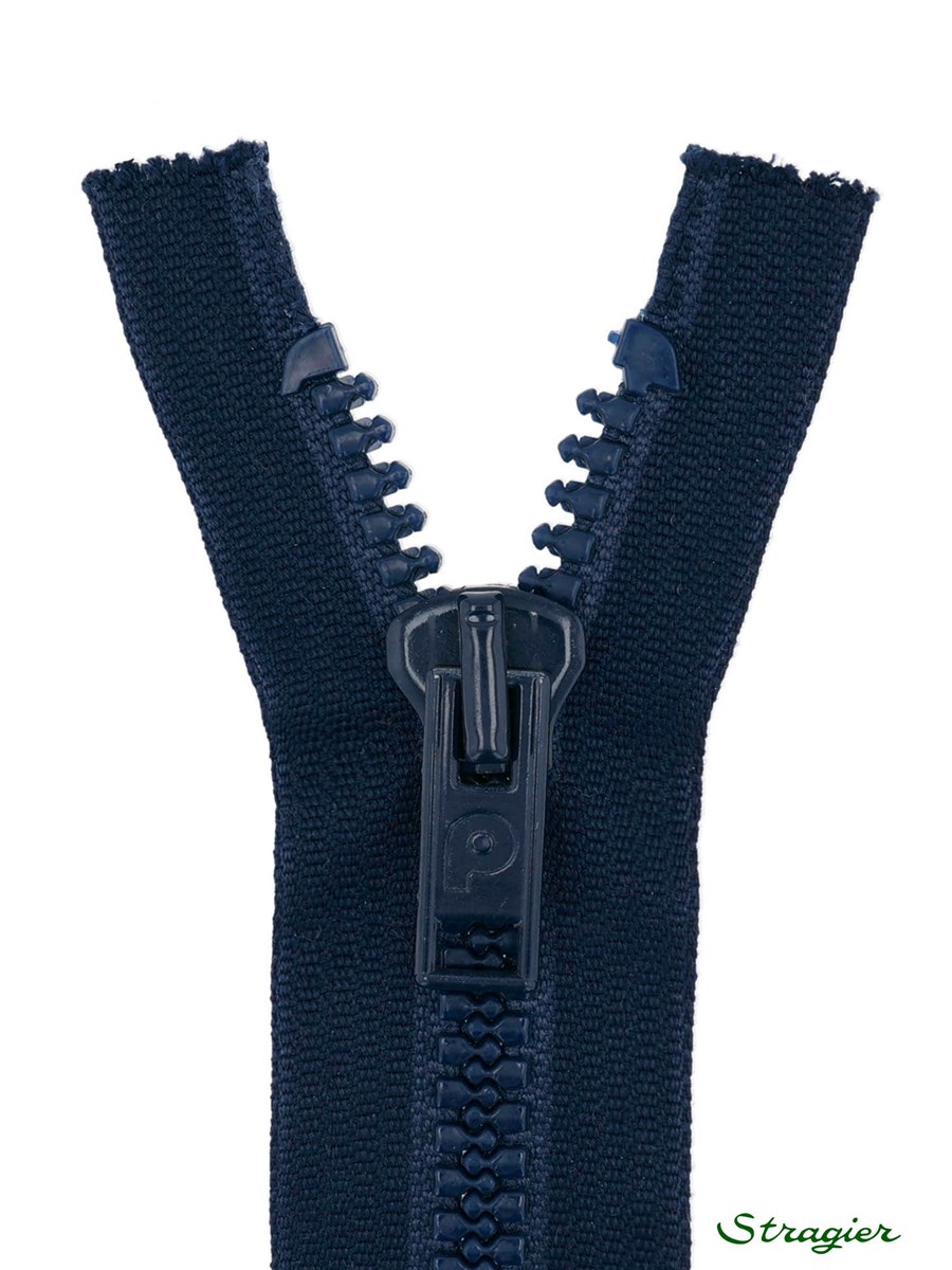 Moulded Plastic Zip - 8mm - Open End - Bleu Nuit - 25 cm