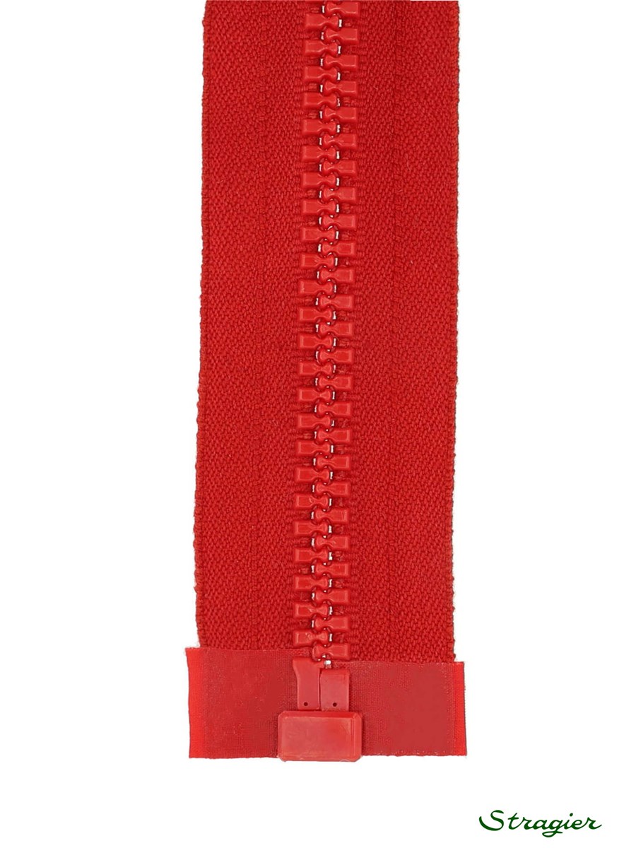 Zip - maille moulée 8mm - Séparable - Rouge Cerise - 30 cm