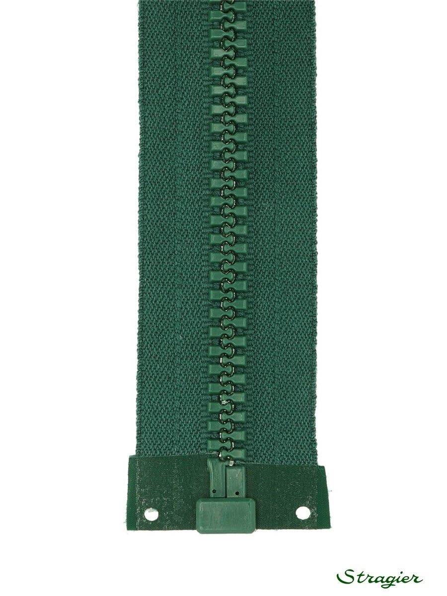 Moulded Plastic Zip - 8mm - Open End - Sycamore Green - 30 cm