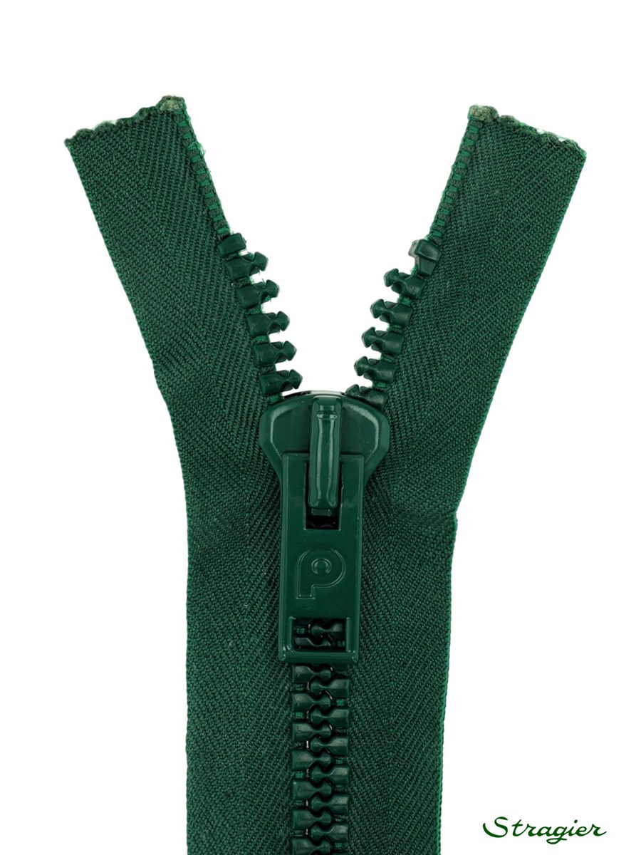 Zip - maille moulée 8mm - Séparable - Vert Jaspe - 30 cm