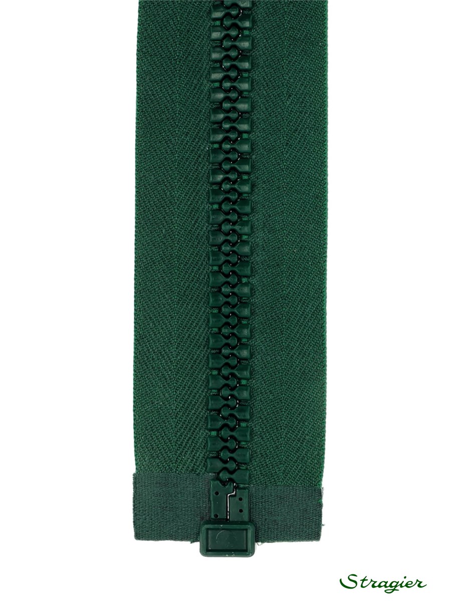 Zip - maille moulée 8mm - Séparable - Vert Jaspe - 30 cm