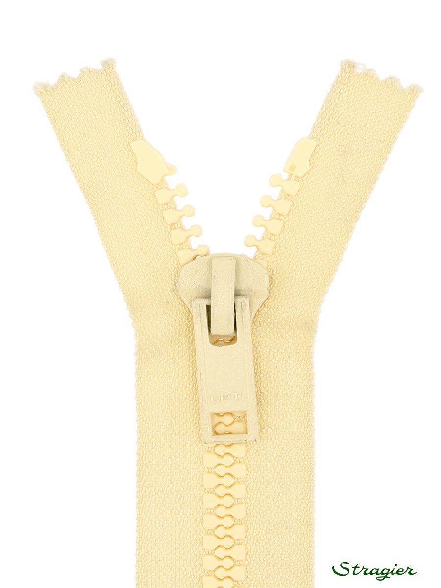Moulded Plastic Zip - 8mm - Open End - Massepain - 30 cm
