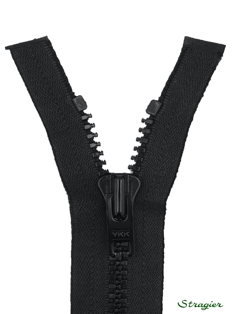 Zip - maille moulée 8mm - Séparable - Noir - 30 cm