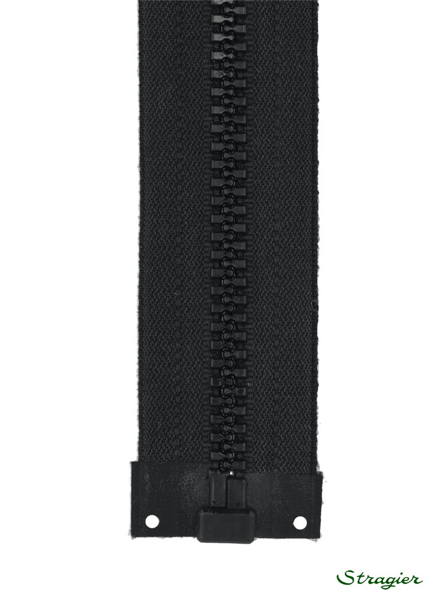 Moulded Plastic Zip - 8mm - Open End - Noir - 35 cm