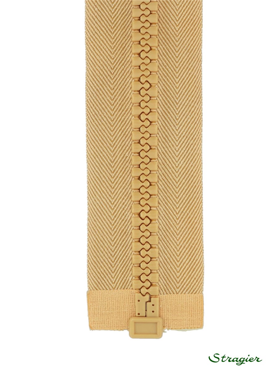 Zip - maille moulée 8mm - Séparable - Camel clair - 35 cm
