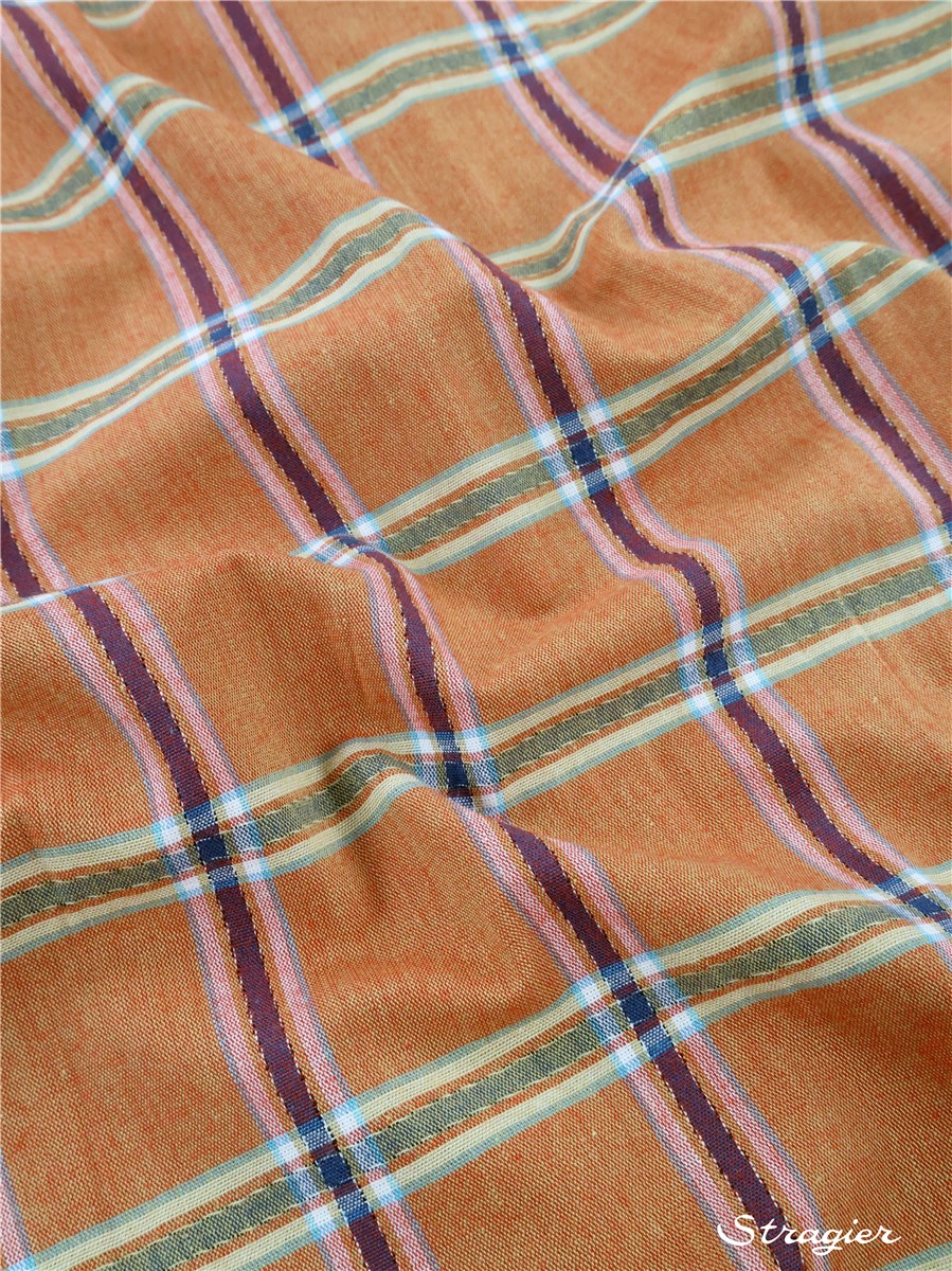 Madras - Pur coton - Carreaux 4cm - Agrume 