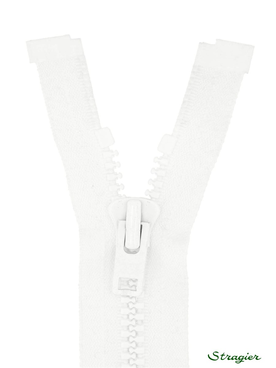 Moulded Plastic Zip - 8mm - Open End - Ivoire - 45 cm