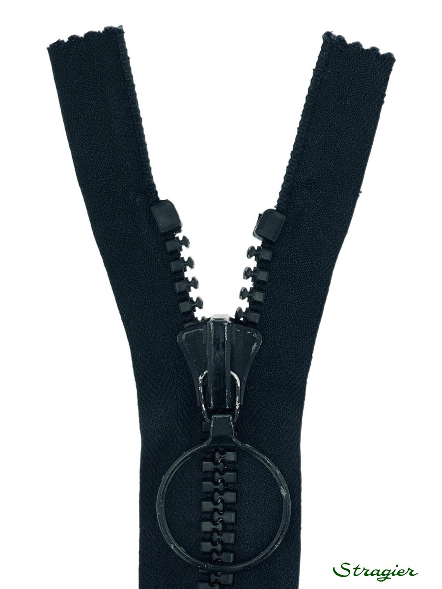 Moulded Plastic Zip - 8mm - Open End - Bleu caban - 40 cm