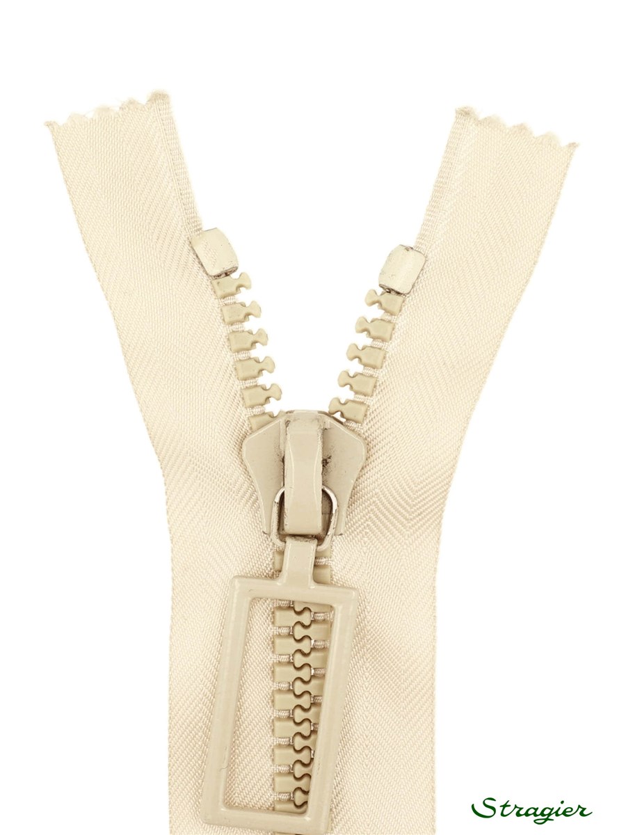 Zip - maille moulée 8mm - Séparable - Grège clair - 45 cm