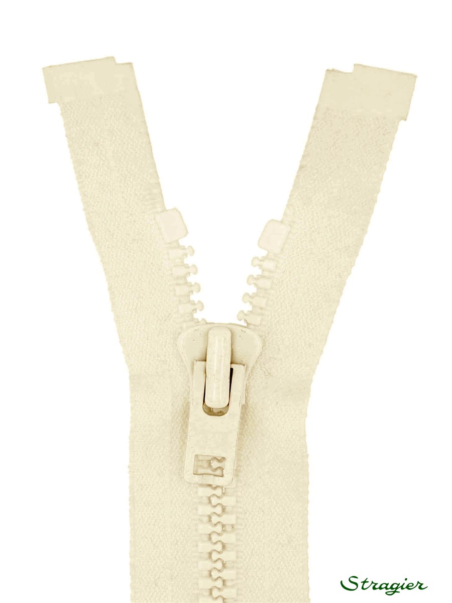 Zip - maille moulée 8mm - Séparable - Vanille - 45 cm